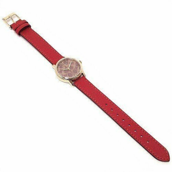 Coach Women´s Watch Quartz Ruby Leather Strap Red 14503401 $215 - Picture 2 of 3